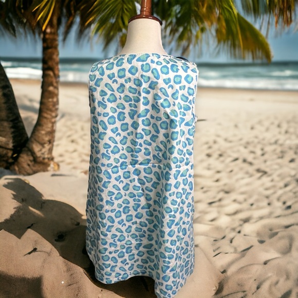 TukTuk Designs Leopard Print Sleeveless Shift Dress in Sapphire Size 9-10 - Picture 5 of 10